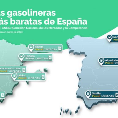 Las 10 gasolineras más baratas y más caras de España